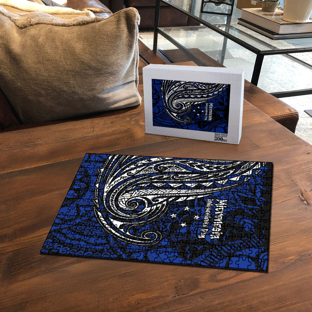Micronesia Independence Day FSM Puzzle Tribal Tattoo Pattern Flag Seal Heritage