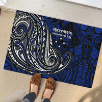 Micronesia Independence Day FSM Rubber Doormat Tribal Tattoo Pattern Flag Seal Heritage