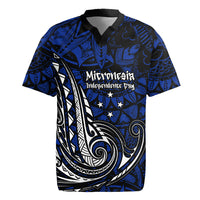 Micronesia Independence Day FSM Rugby Jersey Tribal Tattoo Pattern Flag Seal Heritage