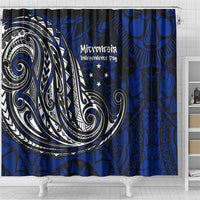 Micronesia Independence Day FSM Shower Curtain Tribal Tattoo Pattern Flag Seal Heritage