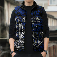 Micronesia Independence Day FSM Sleeveless Puffer Jacket Tribal Tattoo Pattern Flag Seal Heritage