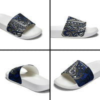 Micronesia Independence Day FSM Slide Sandals Tribal Tattoo Pattern Flag Seal Heritage