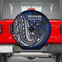 Micronesia Independence Day FSM Spare Tire Cover Tribal Tattoo Pattern Flag Seal Heritage