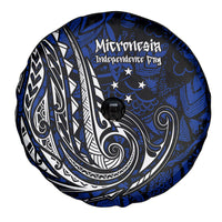 Micronesia Independence Day FSM Spare Tire Cover Tribal Tattoo Pattern Flag Seal Heritage