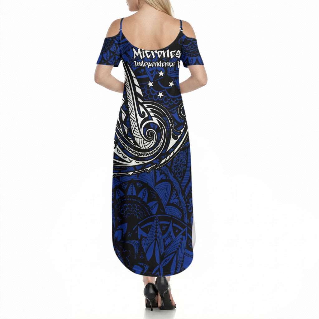 Micronesia Independence Day FSM Summer Maxi Dress Tribal Tattoo Pattern Flag Seal Heritage