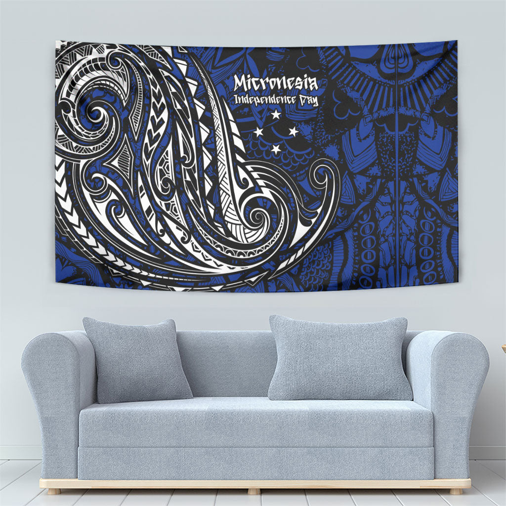 Micronesia Independence Day FSM Tapestry Tribal Tattoo Pattern Flag Seal Heritage