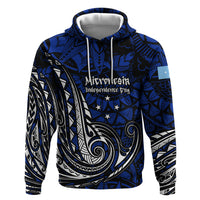 Micronesia Independence Day FSM Zip Hoodie Tribal Tattoo Pattern Flag Seal Heritage