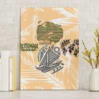 Rotuman Culture Island Pride Canvas Wall Art Traditional Polynesian Tribal Pattern With Island Map TS04 Without Frame Yellow Beige - Polynesian Pride