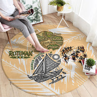 Rotuman Culture Island Pride Round Carpet Traditional Polynesian Tribal Pattern With Island Map TS04 - Polynesian Pride