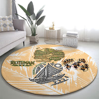 Rotuman Culture Island Pride Round Carpet Traditional Polynesian Tribal Pattern With Island Map TS04 - Polynesian Pride