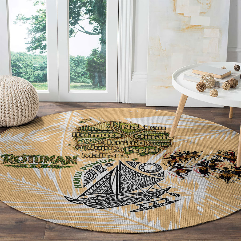 Rotuman Culture Island Pride Round Carpet Traditional Polynesian Tribal Pattern With Island Map TS04 - Polynesian Pride