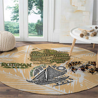 Rotuman Culture Island Pride Round Carpet Traditional Polynesian Tribal Pattern With Island Map TS04 - Polynesian Pride