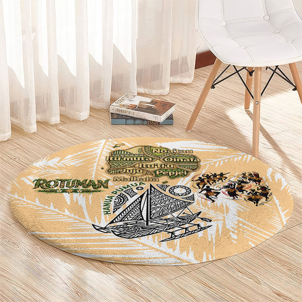 Rotuman Culture Island Pride Round Carpet Traditional Polynesian Tribal Pattern With Island Map TS04 - Polynesian Pride
