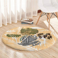 Rotuman Culture Island Pride Round Carpet Traditional Polynesian Tribal Pattern With Island Map TS04 - Polynesian Pride