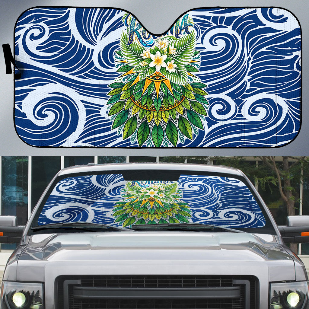 Rotuma Fiji Island Pride Auto Sun Shade Ocean Wave Coral Reef Marine Life Tribal Tattoo