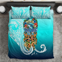 Floating Future Saving Tuvalu Bedding Set Ocean Blue Pacific Polynesian Cultural Art Marine Wildlife TS04 Blue White - Polynesian Pride