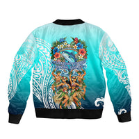Floating Future Saving Tuvalu Bomber Jacket Ocean Blue Pacific Polynesian Cultural Art Marine Wildlife TS04 - Polynesian Pride