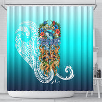 Floating Future Saving Tuvalu Shower Curtain Ocean Blue Pacific Polynesian Cultural Art Marine Wildlife TS04 - Polynesian Pride