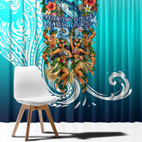 Floating Future Saving Tuvalu Window Curtain Ocean Blue Pacific Polynesian Cultural Art Marine Wildlife TS04 - Polynesian Pride