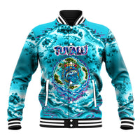 Tuvalu First Digital Nation In The Metaverse Baseball Jacket Polynesian Island Atoll Cyber Ocean TS04 Unisex Blue White - Polynesian Pride
