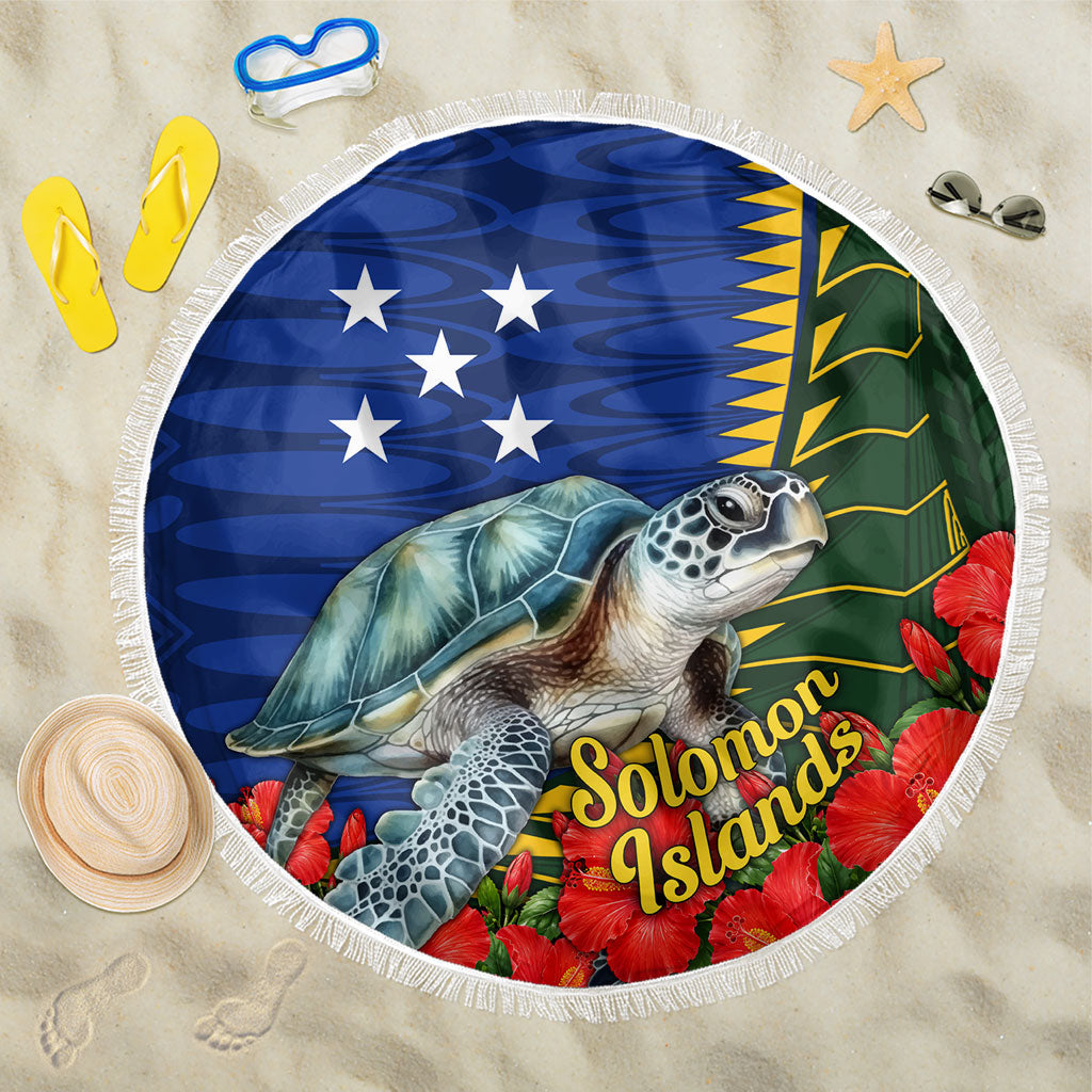 Solomon Islands Sea Turtle Beach Blanket Patriotic Flag Coat Of Arms Tribal Hibiscus