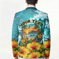 Personalized Hawaii 60th Birthday Eagle Blazer Tropical Sunset Beach Hibiscus Ocean Wave TS04 - Polynesian Pride