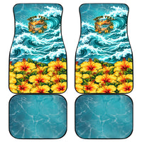 Personalized Hawaii 60th Birthday Eagle Car Mats Tropical Sunset Beach Hibiscus Ocean Wave TS04 - Polynesian Pride