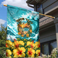 Personalized Hawaii 60th Birthday Eagle Garden Flag Tropical Sunset Beach Hibiscus Ocean Wave TS04 - Polynesian Pride