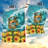 Personalized Hawaii 60th Birthday Eagle Garden Flag Tropical Sunset Beach Hibiscus Ocean Wave TS04 - Polynesian Pride