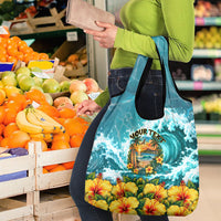 Personalized Hawaii 60th Birthday Eagle Grocery Bag Tropical Sunset Beach Hibiscus Ocean Wave TS04 - Polynesian Pride
