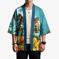 Personalized Hawaii 60th Birthday Eagle Kimono Tropical Sunset Beach Hibiscus Ocean Wave TS04 - Polynesian Pride