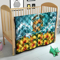 Personalized Hawaii 60th Birthday Eagle Quilt Tropical Sunset Beach Hibiscus Ocean Wave TS04 - Polynesian Pride