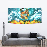 Personalized Hawaii 60th Birthday Eagle Tapestry Tropical Sunset Beach Hibiscus Ocean Wave TS04 - Polynesian Pride