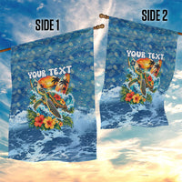 Personalized Hawaii 60th Birthday Sea Turtle Garden Flag Tropical Ocean Wave Floral Surfboard TS04 - Polynesian Pride