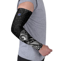 Personalized New Zealand Kiwi Bird Arm Sleeves Grunge Maori Tribal Pattern Silver Fern