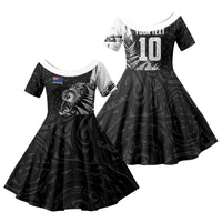 Personalized New Zealand Kiwi Bird Family Matching Tank Maxi Dress and Hawaiian Shirt Grunge Maori Tribal Pattern Silver Fern