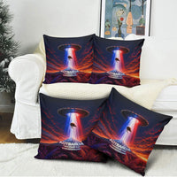 New Zealand Aotearoa Kiwi UFO Pillow Cover Sci-Fi Galaxy Sunset Sky Tower And Mountain