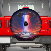New Zealand Aotearoa Kiwi UFO Spare Tire Cover Sci-Fi Galaxy Sunset Sky Tower And Mountain