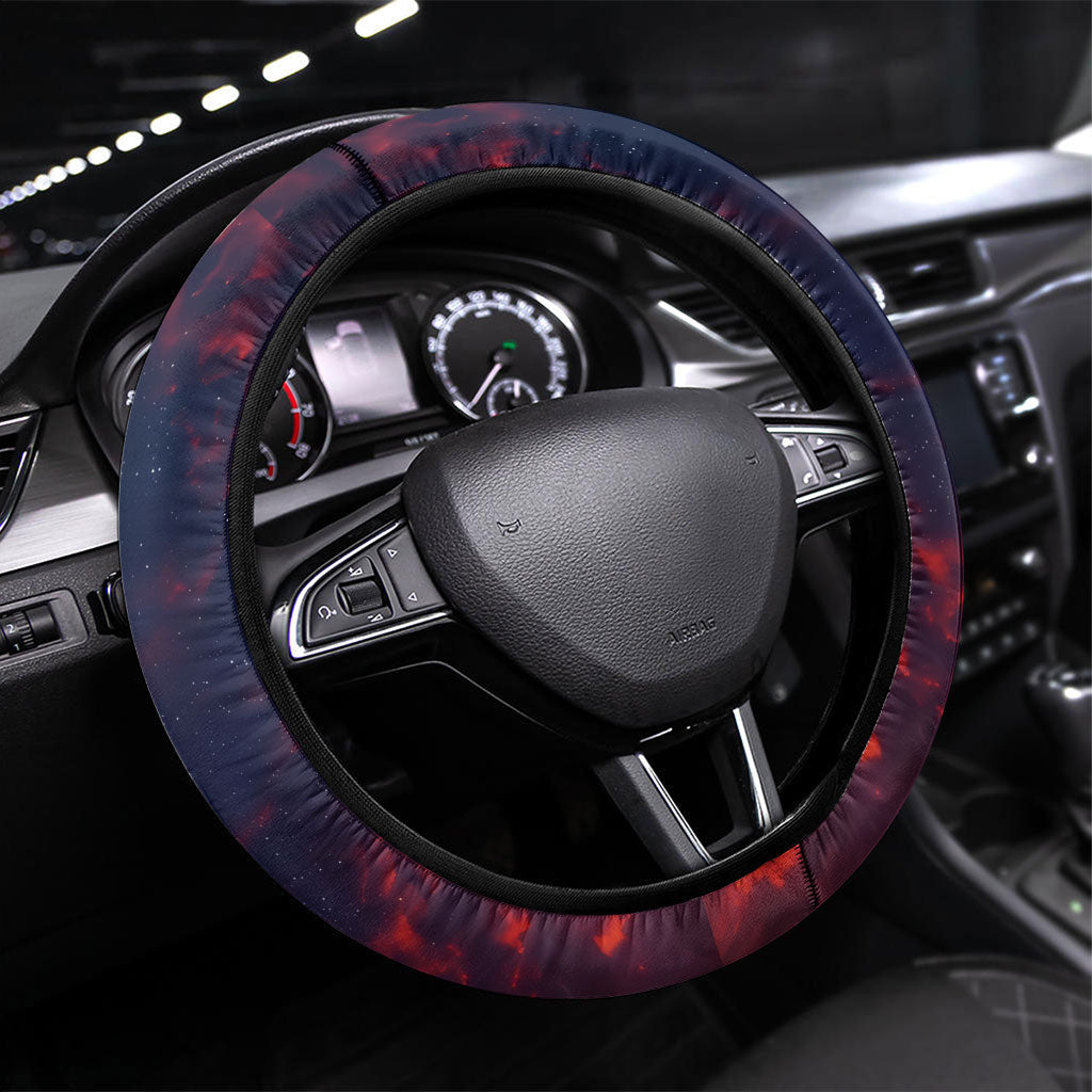 New Zealand Aotearoa Kiwi UFO Steering Wheel Cover Sci-Fi Galaxy Sunset Sky Tower And Mountain