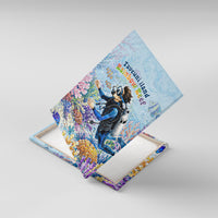 Fiji Taveuni Rainbow Reef Canvas Wall Art Scuba Diver Vibrant Undersea Coral Garden Watercolor