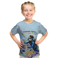Fiji Taveuni Rainbow Reef Kid T Shirt Scuba Diver Vibrant Undersea Coral Garden Watercolor