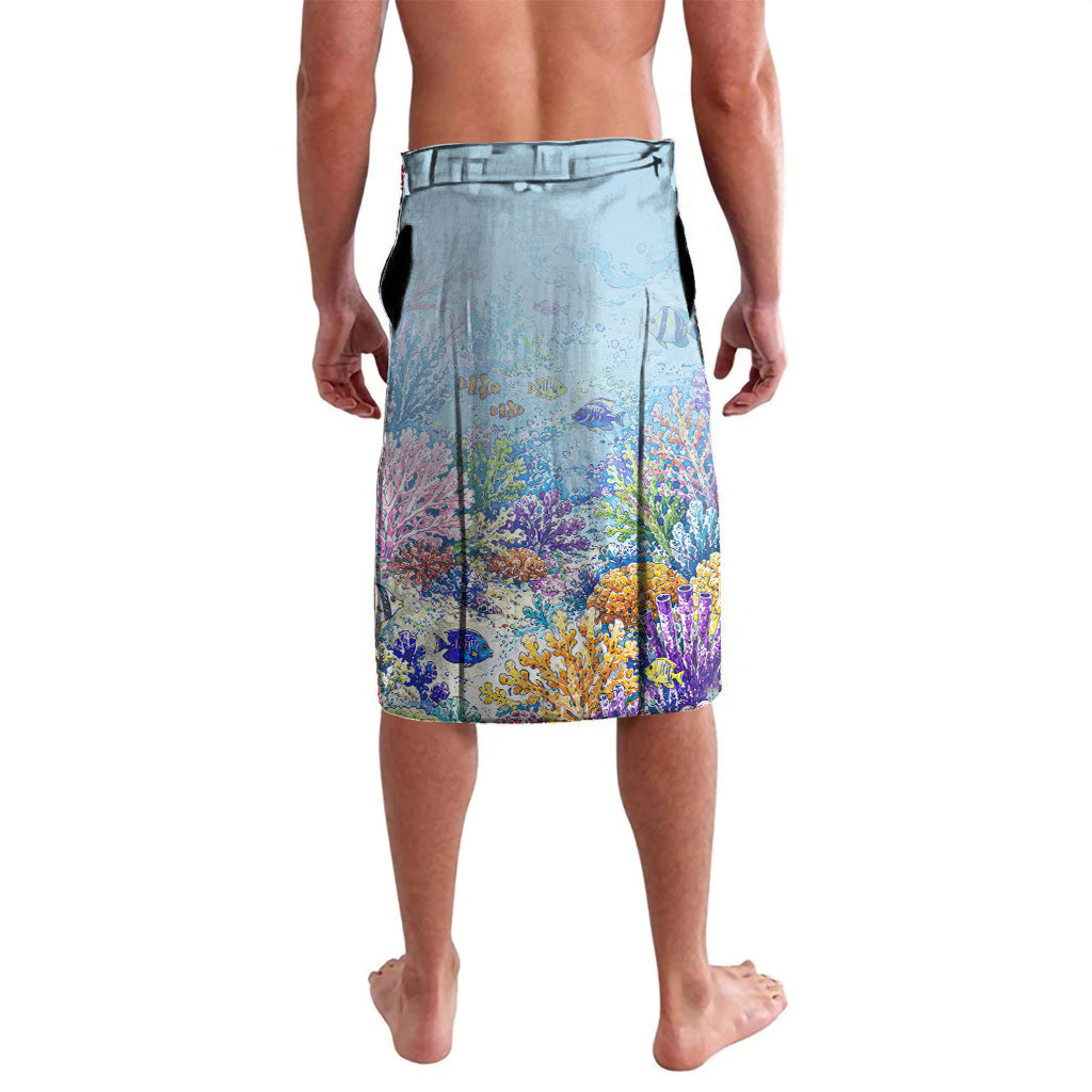 Fiji Taveuni Rainbow Reef Lavalava Scuba Diver Vibrant Undersea Coral Garden Watercolor