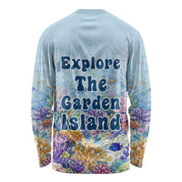 Fiji Taveuni Rainbow Reef Long Sleeve Shirt Scuba Diver Vibrant Undersea Coral Garden Watercolor