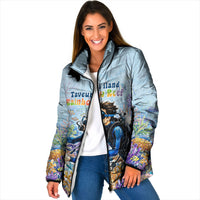 Fiji Taveuni Rainbow Reef Padded Jacket Scuba Diver Vibrant Undersea Coral Garden Watercolor