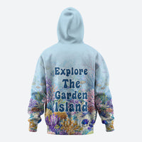 Fiji Taveuni Rainbow Reef Zip Hoodie Scuba Diver Vibrant Undersea Coral Garden Watercolor
