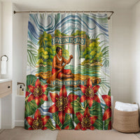 Fiji Taveuni Island Dateline Crossing Bathroom Set Tropical Cultural Landscape With Tagimoucia Floral Pattern