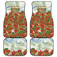 Fiji Taveuni Island Dateline Crossing Car Mats Tropical Cultural Landscape With Tagimoucia Floral Pattern