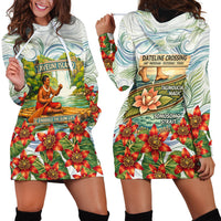 Fiji Taveuni Island Dateline Crossing Hoodie Dress Tropical Cultural Landscape With Tagimoucia Floral Pattern