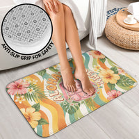 Hawaii Aloha Academy Back To School Bathroom Set Sea Turtle Tropical Hibiscus Flowers Retro Psychedelic