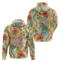 Hawaii Aloha Academy Back To School Hoodie Sea Turtle Tropical Hibiscus Flowers Retro Psychedelic